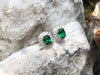 SJ1646 - Tsavorite with Diamond Earrings Set in 18 Karat White Gold Settings