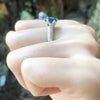 SJ2505 - Certified 2cts Blue Sapphire with Diamond Ring in 18K White Gold Settings