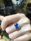 SJ6134 - Certified Ceylon Blue Sapphire with Diamond Ring Set in 18 Karat White Gold