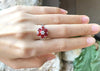 SRTE5546 - Orange Sapphire & Cubic Zirconia Ring set in Silver Settings