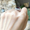 SJ3091 - Rhodolite with Cubic Zirconia Ring set in Silver Settings