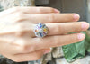 SJ6429 - Rainbow Colour Sapphire & Cubic Zirconia Ring set in Silver Settings