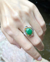 SJ6126 - Jade with Diamond Ring Set in 18 Karat Gold Settings