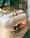 SJ1367 - White Sapphire Ring Set in 18 Karat Gold Settings