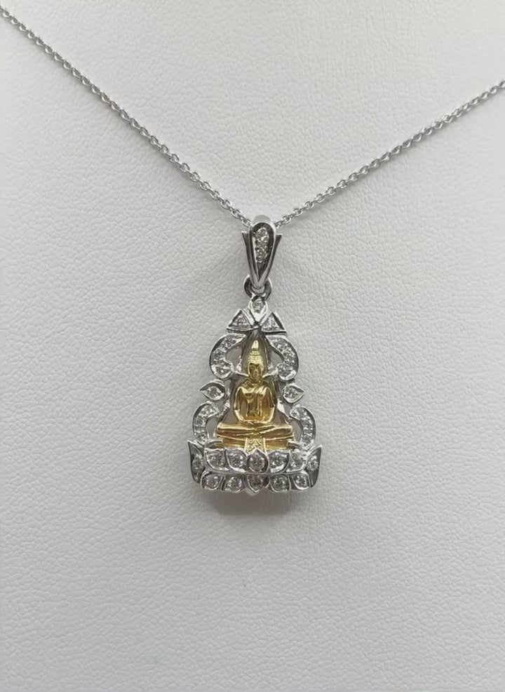 SJ1192 - Diamond Buddha Pendant Set in 18 Karat White Gold Settings