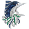 SJ2330 - Swordfish Blue Sapphire, Emerald, Diamond, Ruby Dolphin Brooch Set in 18 Karat