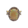 SJ3004 - Opal with Brown Diamond Ring Set in 18 Karat Gold Settings