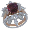 SJ2347 - GRS Certified Unheated Ruby with Diamond Jacket Ring in 18 Karat Rose/White Gold
