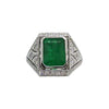 SJ2449 - Emerald with Diamond Ring Set in 18 Karat White Gold Settings