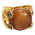 SJ3123 - Sunstone with Brown Diamond Ring Set in 18 Karat Gold Settings