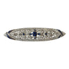 SJ2433 - Blue Sapphire with Diamond Brooch Set in 18 Karat White Gold Settings