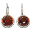 SJ6274 - Garnet with Orange Sapphire and Diamond Earrings Set in 18 Karat