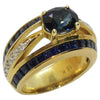 SJ6070 - Blue Sapphire with Diamond Ring Set in 18 Karat Gold Settings