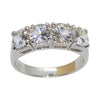 SJ2585 - White Sapphire Ring Set in 18 Karat White Gold Settings
