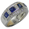 SJ2585 - Blue Sapphire with Diamond Ring Set in 18 Karat White Gold Settings