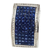 SJ2617 - Blue Sapphire with Diamond Pendant Set in 18 Karat White Gold Settings