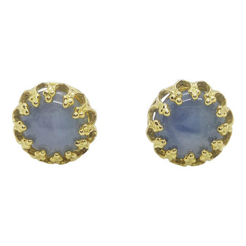 SJ2645 - Blue Star Sapphire Earrings Set in 18 Karat Gold Settings