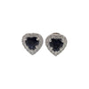 SJ2645 - Heart Shape Blue Sapphire with Diamond Earrings Set in 18K White Gold Settings