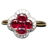 SJ2596 - Ruby with Diamond Clover Ring Set in 18 Karat Gold Settings