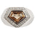 SJ2545 - Shield Cut Brown Diamond with Diamond Carat Ring Set in 18 Karat White Gold