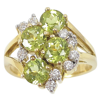 SJ6214 - Peridot with Diamond Ring Set in 18 Karat Gold Settings