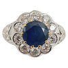 SJ6068 - Blue Sapphire with Diamond Ring Set in 18 Karat Gold Settings