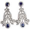 SJ2017 - Blue Sapphire with Diamond Earrings Set in 18 Karat White Gold Settings