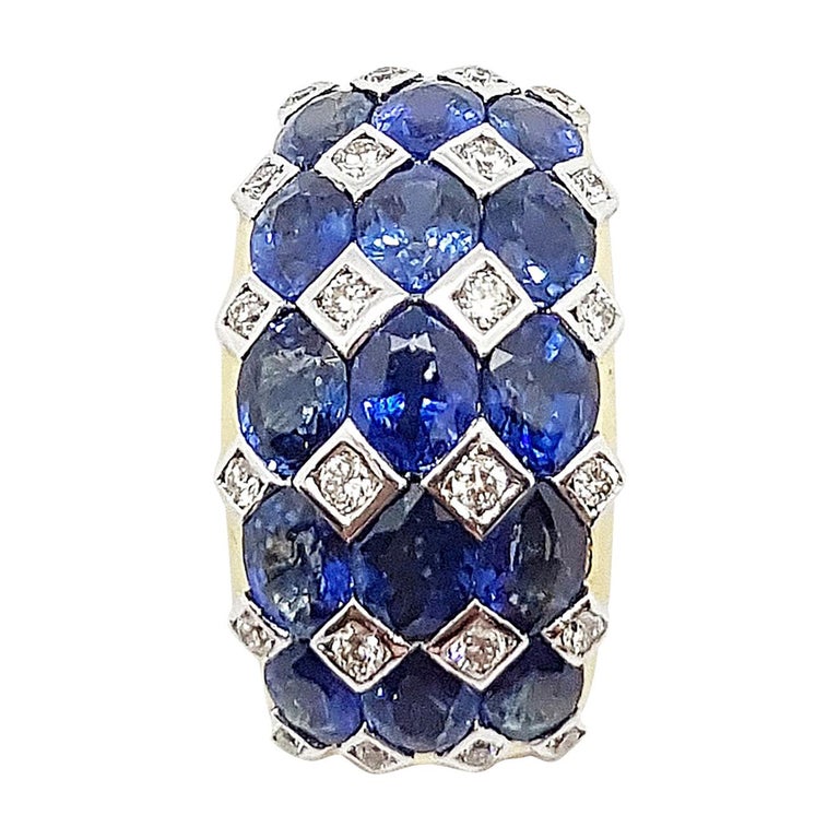 SJ2549 - Blue Sapphire with Diamond Pendant Set in 18 Karat Gold Settings
