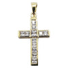 SJ2326 - White Sapphire Cross Pendant Set in 18 Karat Gold Settings