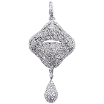 SJ2393 - Diamond Pendant/Brooch Set in 18 Karat White Gold Settings