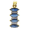 SJ2066 - Blue Sapphire with Diamond Pendant Set in 18 Karat Gold Settings