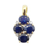 SJ2394 - Blue Sapphire with Diamond Pendant Set in 18 Karat Gold Settings