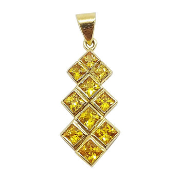 SJ2066 - Yellow Sapphire Pendant Set I 18 Karat Gold Settings