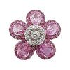 SJ6203 - Pink Sapphire with Diamond Flower Pendant Set in 18 Karat White Gold Settings