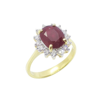 SJ2196 - Ruby with Diamond Ring Set in 18 Karat Gold Settings