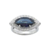 SJ2111 - Marquise Blue Sapphire with Diamond Ring Set in 18 Karat White Gold Settings