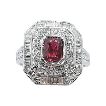 SJ6232 - Ruby with Diamond Ring Set in 18 Karat White Gold Settings