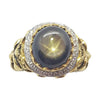 SJ2406 - Black Star Sapphire with Diamond Ring Set in 18 Karat Gold Settings