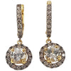 SJ2565 - White Sapphire with Brown Diamond Earrings Set in 18 Karat Gold Settings