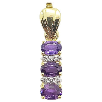 SJ2366 - Purple Sapphire with Diamond Pendant Set in 18 Karat Gold Settings