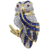 SJ6046 - Blue Sapphire with Diamond and Ruby Owl Brooch Set in 18 Karat Gold Settings