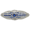 SJ2180 - Blue Sapphire with Diamond Brooch Set in 18 Karat White Gold Settings