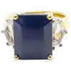 SJ6024 - Black Sapphire and White Sapphire Ring Set in 18 Karat Gold Settings