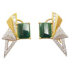 SJ1677 - Jade with Diamond Kavant & Sharart Origami Earrings Set in 18 Karat Gold