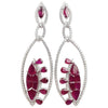 SJ6142 - Ruby with Diamond Earrings Set in 18 Karat White Gold Settings