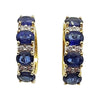 SJ2166 - Blue Sapphire with Diamond Huggies/Hoop Earrings Set in 18 Karat Gold Settings