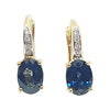 SJ2207 - Blue Sapphire with Diamond Earrings Set in 18 Karat Gold Settings
