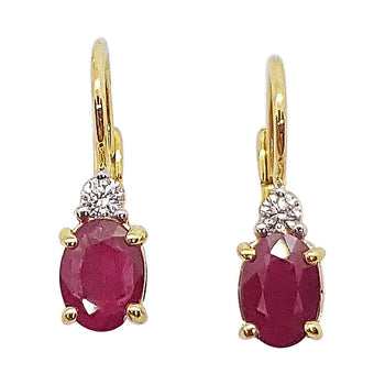 SJ2086 - Ruby with Diamond Earrings Set in 18 Karat Gold Settings