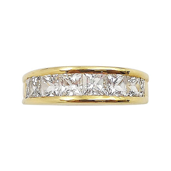 SJ2565 - White Sapphire with Diamond Ring Set in 18 Karat Gold Settings