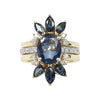 SJ2407 - Blue Sapphire with Diamond Ring and Jacket Set in 18 Karat Gold Settings